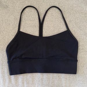 Lululemon Flow Y Bra Long Line Nulu - Sz 6 - Black
